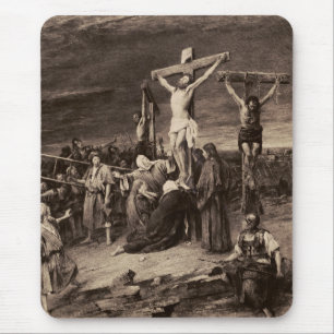 Golgotha site and Jesus by Munkacsy Mouse Pad