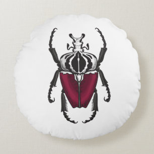 Goliath beetle round cushion