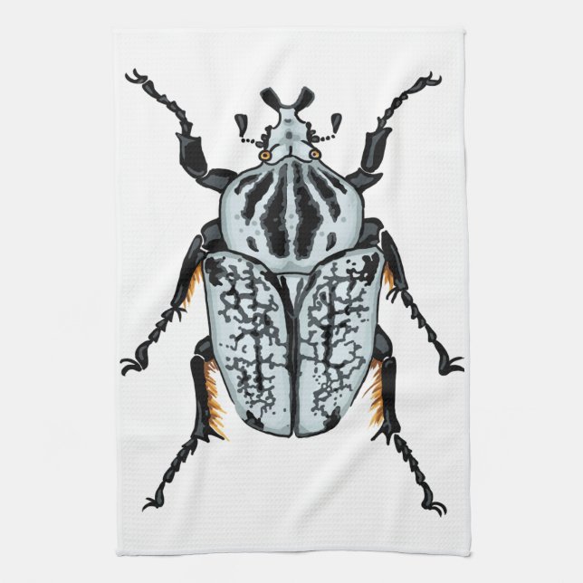 Goliath Beetle (single) Tea Towel (Vertical)