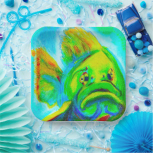 Goliath Grouper Square Paper Plates