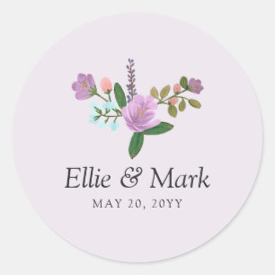 Golightly Floral Wedding Classic Round Sticker