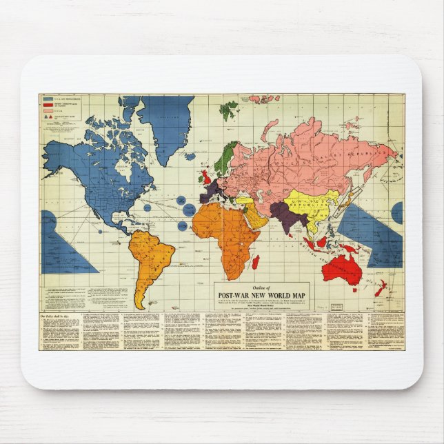 Gomberg’s infamous “New World Order” map (1942) Mouse Pad (Front)