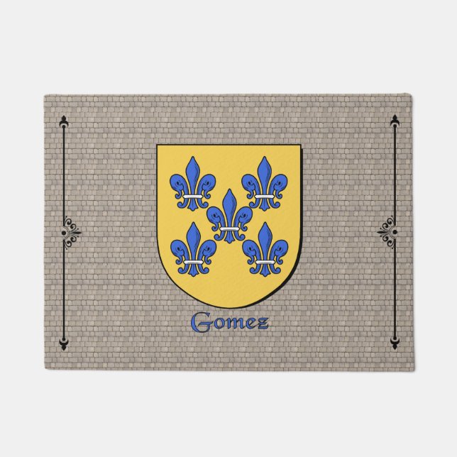 Gomez Historical Shield on Cobblestone Doormat (Front)