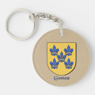 Gomez Historical Shield with Spanish Flag Key Ring