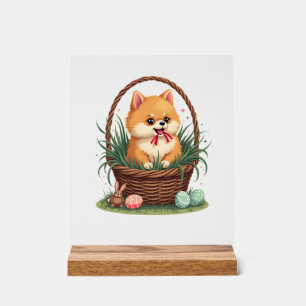Gomi's Easter Mess Vintage Cute Easter Dog Vector Acrylic Sign