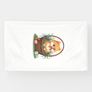 Gomi's Easter Mess Vintage Cute Easter Dog Vector Banner