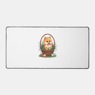 Gomi's Easter Mess Vintage Cute Easter Dog Vector Desk Mat