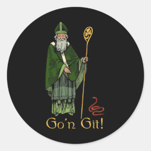 Go'n Git Funny St Patricks Day  Classic Round Sticker