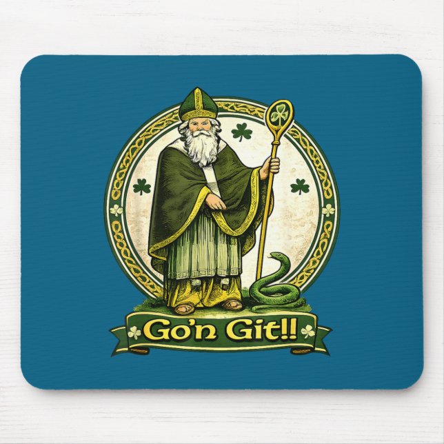 Go'n git st patrick's day irish holiday lucky mouse pad (Front)