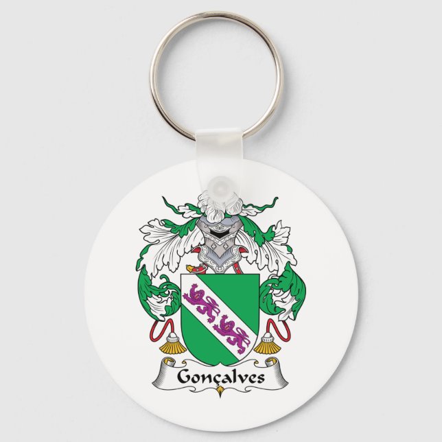 Goncalves Family Crest Key Ring (Front)