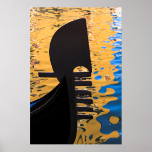 Gondola and water ripples, Italy Poster