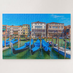 Gondola boats on Canal Grande, Venice, Italy Jigsaw Puzzle