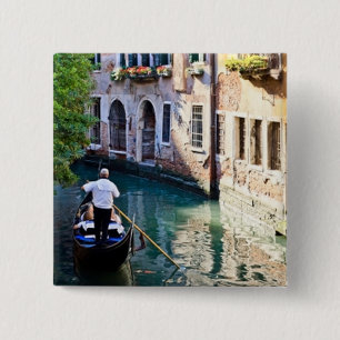 Gondola in Venice Italy 15 Cm Square Badge