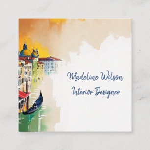 Gondola in Venice Square Business Card
