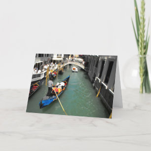 Gondolas and tourists in Venice, Italy Holiday Card