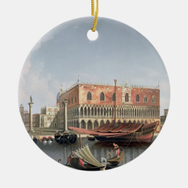 Gondolas before St. Marks Square, Venice Ceramic Tree Decoration (Front)
