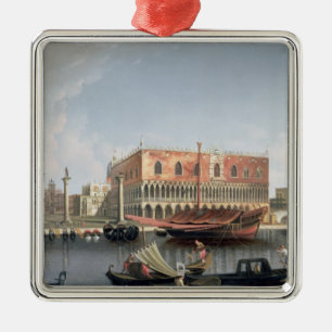 Gondolas before St. Marks Square, Venice Metal Tree Decoration