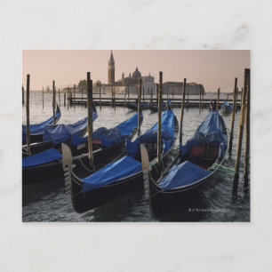Gondolas by Saint Marks Square in Italy Postcard