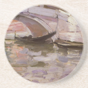 Gondolas by Sargent, Vintage Victorian Fine Art Coaster
