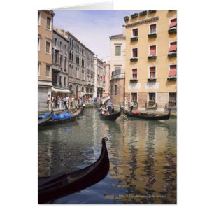 Gondolas in a canal, Venice, Italy