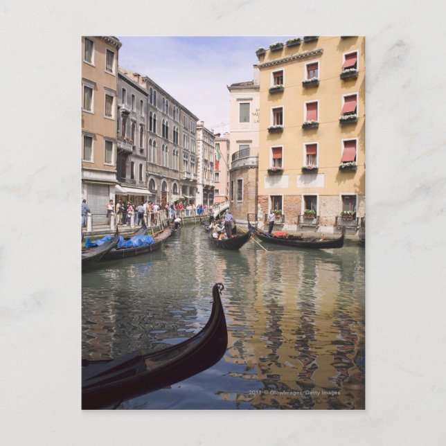 Gondolas in a canal, Venice, Italy Postcard (Front)