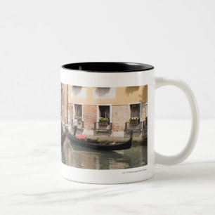Gondolas in a canal, Venice, Italy Two-Tone Coffee Mug