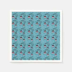 Gondolas in a snowstrom napkin