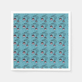 Gondolas in a snowstrom napkin