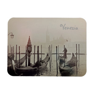 Gondolas in the fog, Venice, Italy Magnet