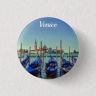 Gondolas in Venice, Italy 3 Cm Round Badge