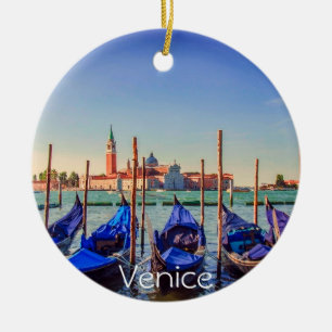Gondolas in Venice, Italy Ceramic Ornament