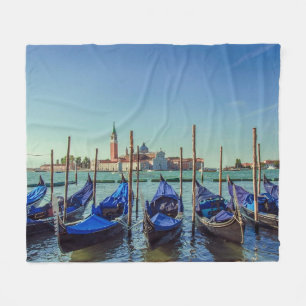Gondolas in Venice, Italy Fleece Blanket