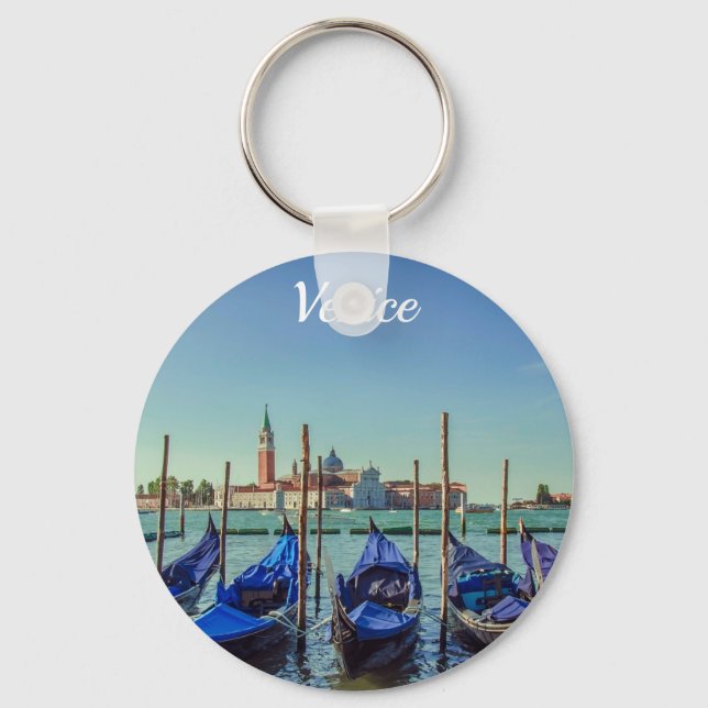 Gondolas in Venice, Italy Key Ring (Front)