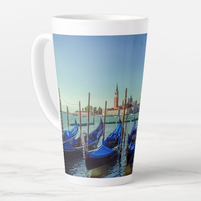 Gondolas in Venice, Italy Latte Mug (Left Angle)