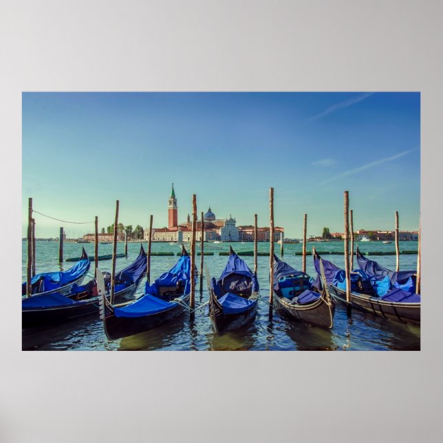 Gondolas in Venice, Italy Poster (Front)