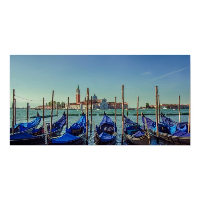 Gondolas in Venice, Italy Poster (Front)