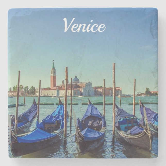 Gondolas in Venice, Italy Stone Coaster (Front)