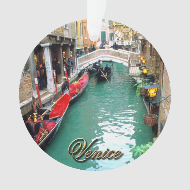 Gondolas on a Venetian canal Ornament (Front)