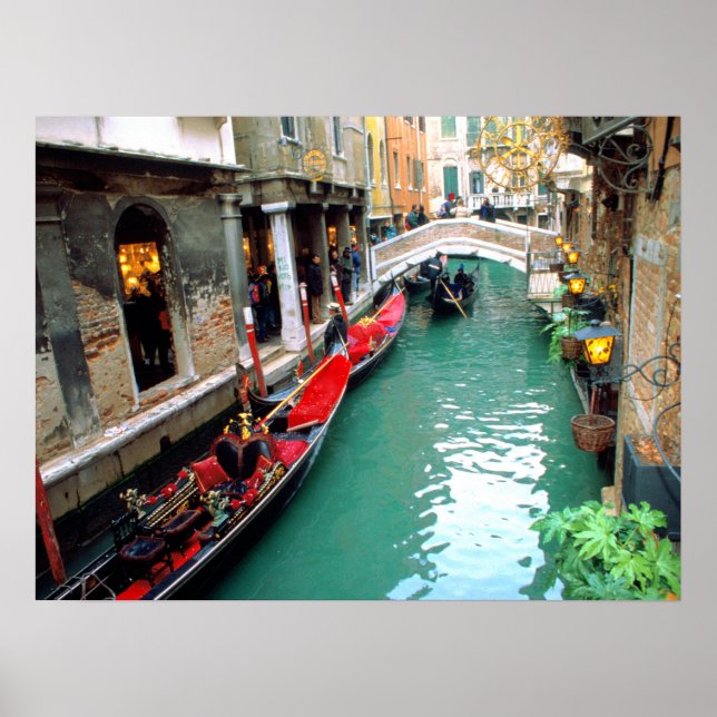 Gondolas on a Venetian Canal Poster (Front)