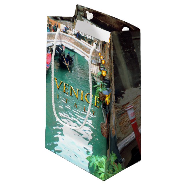 Gondolas on a Venetian canal Small Gift Bag (Front Angled)