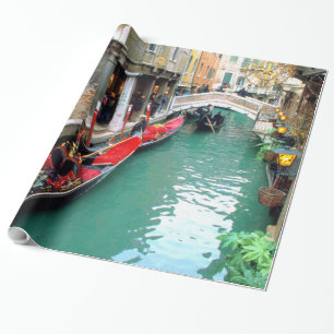Gondolas on a Venetian canal Wrapping Paper