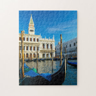 Gondolas On Grand Canal Near Doge's Palace Jigsaw Puzzle