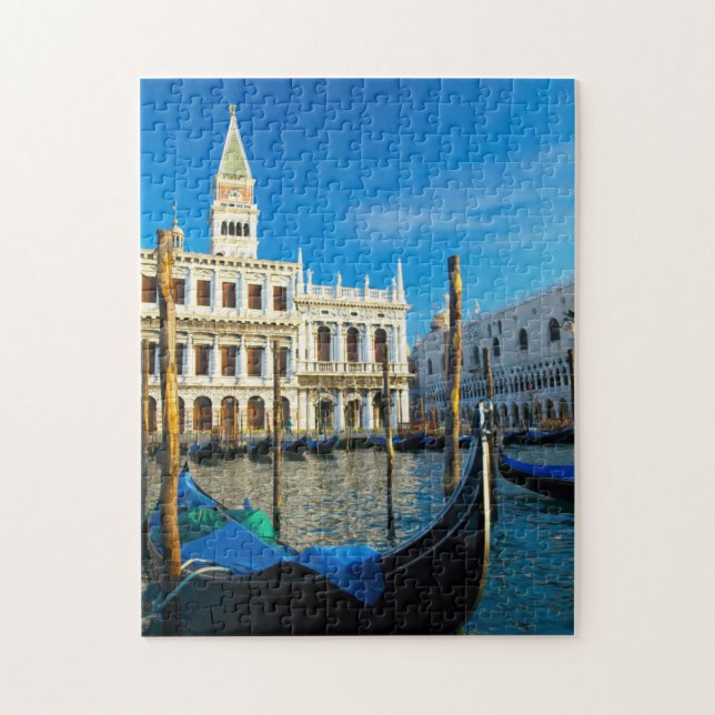Gondolas On Grand Canal Near Doge's Palace Jigsaw Puzzle (Vertical)