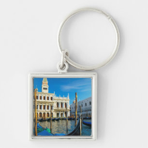 Gondolas On Grand Canal Near Doge's Palace Key Ring