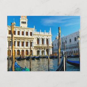 Gondolas On Grand Canal Near Doge's Palace Postcard