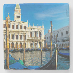 Gondolas On Grand Canal Near Doge's Palace Stone Coaster