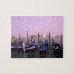 Gondolas ready for tourists in Venice Italy Jigsaw Puzzle
