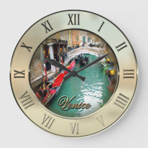 Gondolas- Venice, Italy Large Clock