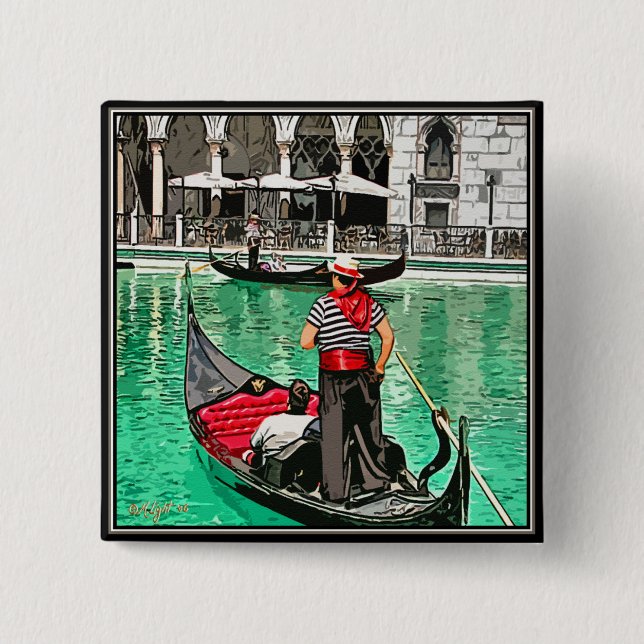 Gondolier 15 Cm Square Badge (Front)