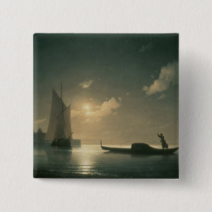 Gondolier at Sea by Night, 1843 15 Cm Square Badge